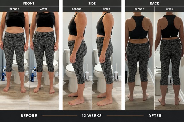 12-Week Transformation — Front, Side & Back